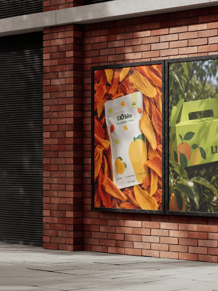 Lio Bite posters on a brick wall