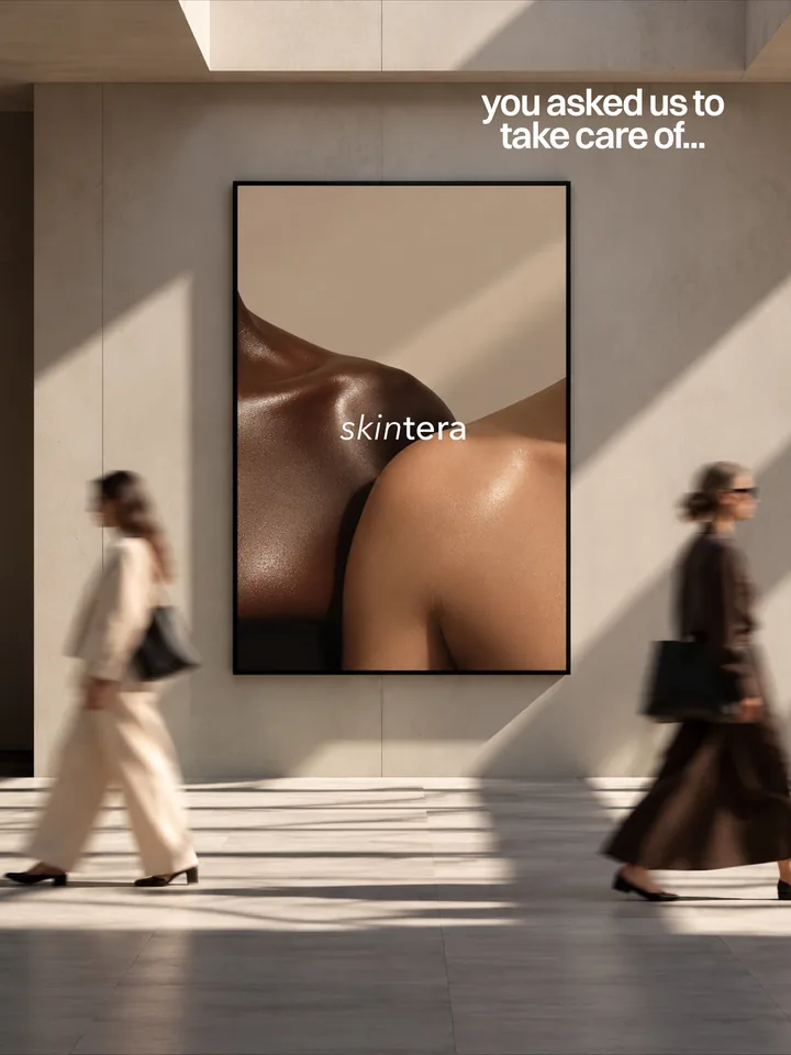 Skintera poster on a gallery wall