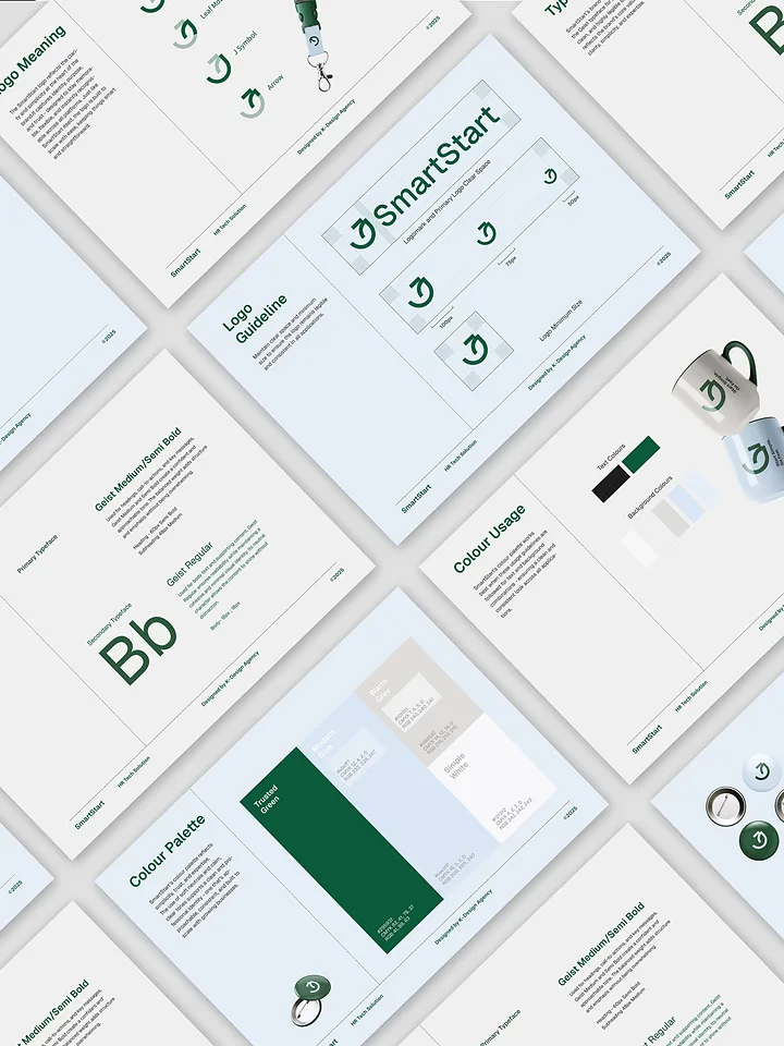 SmartStart brand guideline pages