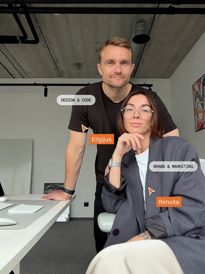 Eligijus and Rimvita in the studio