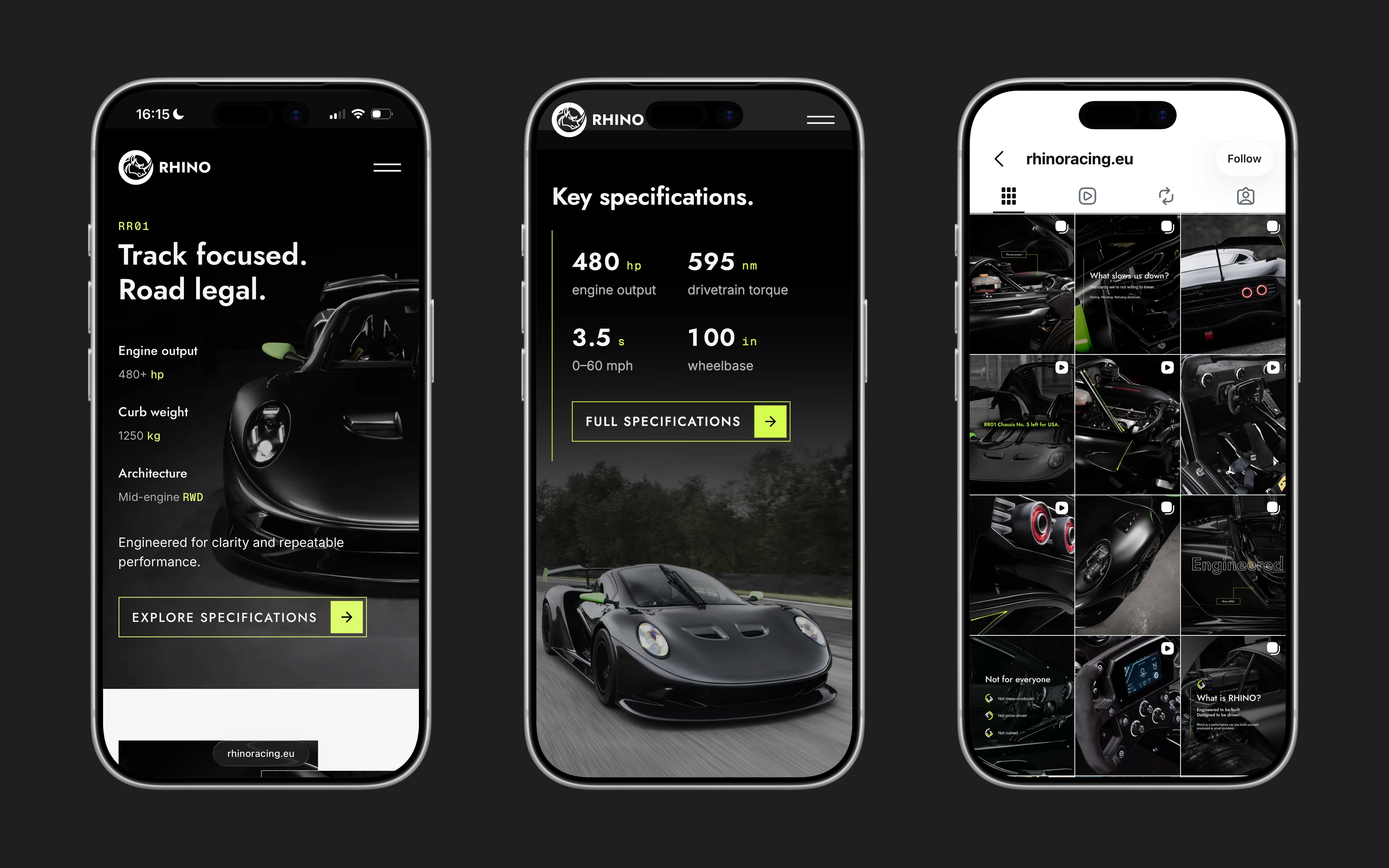 One system in the pocket: the RR01 page, engineering validation, and the Instagram channel