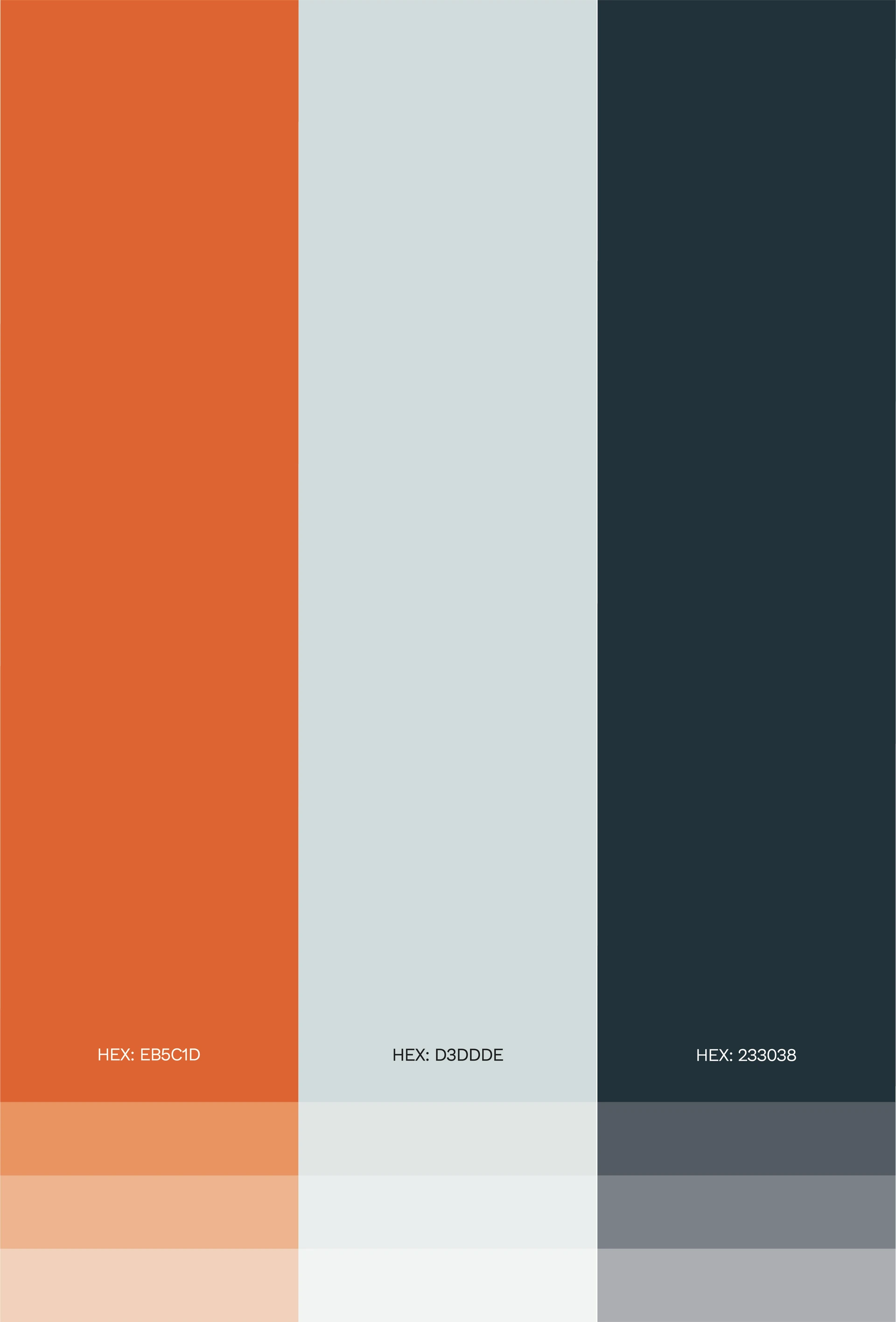 The Teniso Partneris palette: match orange, court blue and the neutral between them