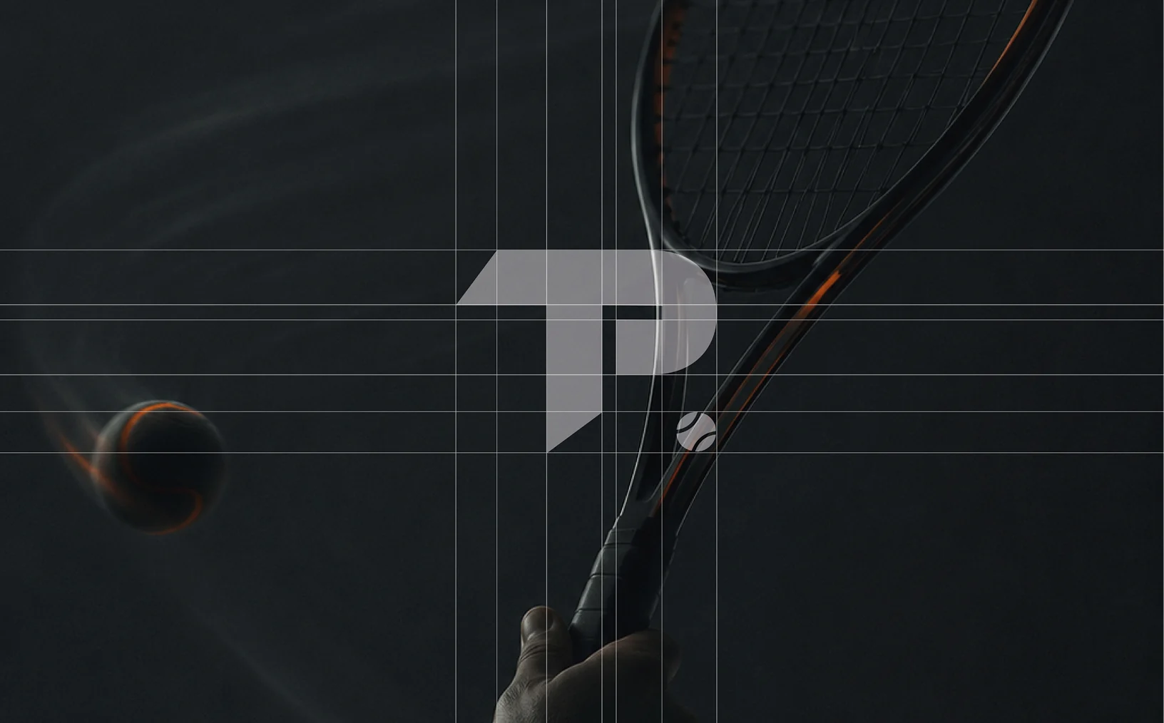 The redesigned Teniso Partneris mark, shown on its construction grid